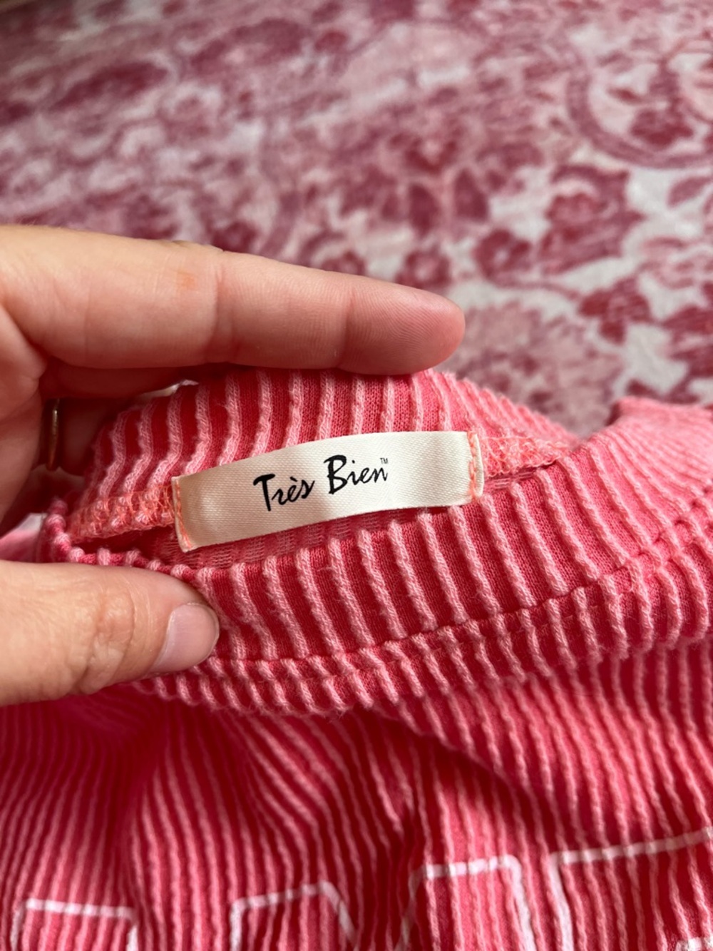 Pink 'AMEN' Ribbed Sweatshirt - Picture 3 of 7